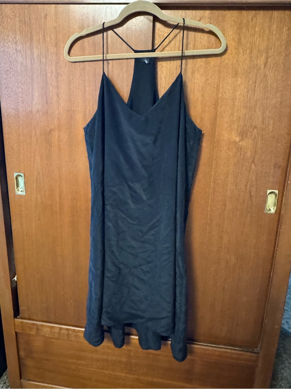 Club Monaco Black Slip Mini Dress with Spaghetti Straps